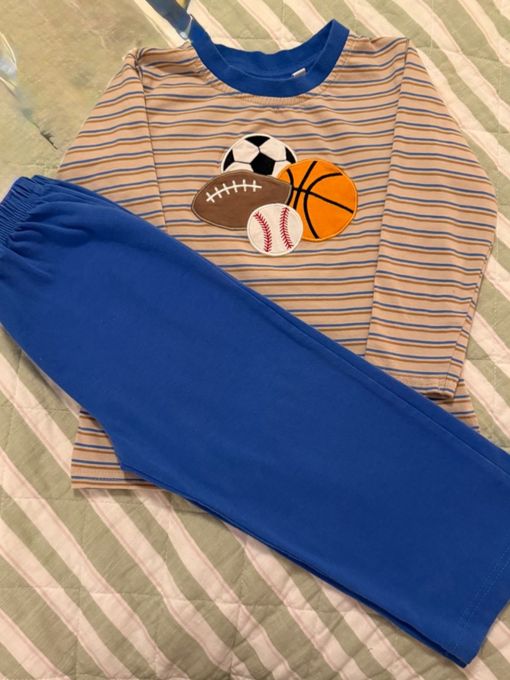 Trotter Street Kids 24M Boys Sports Outfit Set ⚾🏀 | Long Sleeve + Pants | EUC
